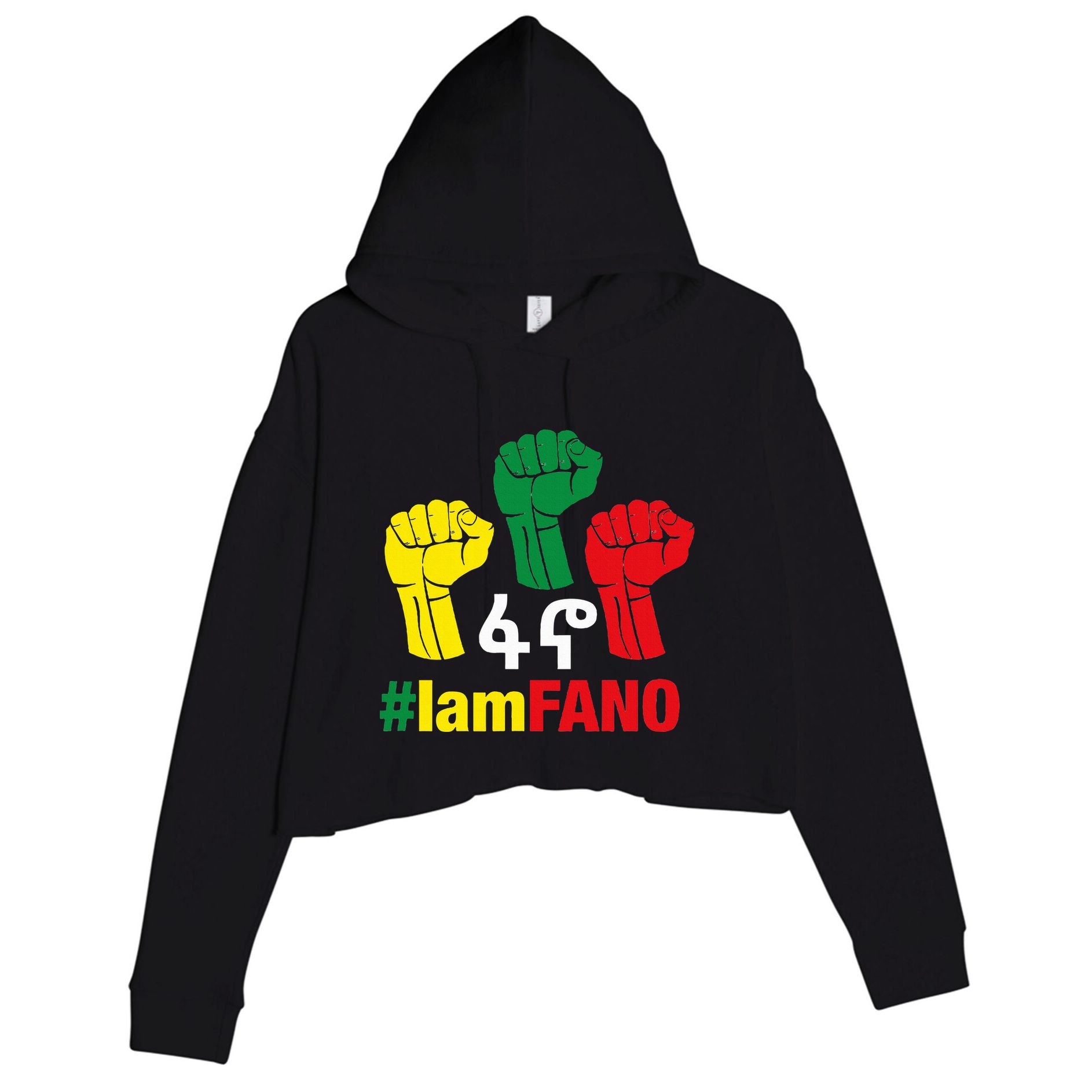 I Am Fano Fist Crop Fleece Hoodie