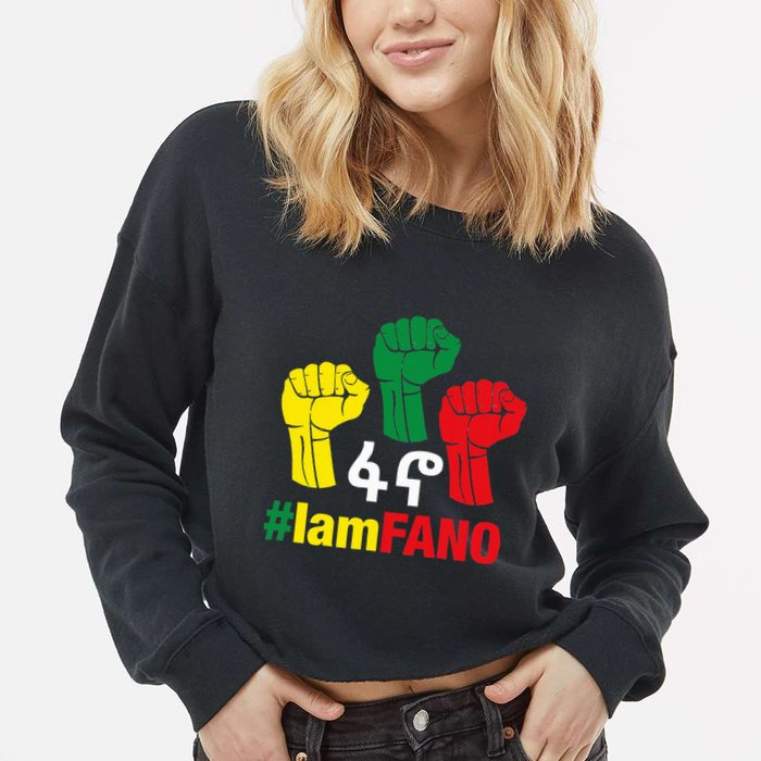 I Am Fano Fist Cropped Pullover Crew
