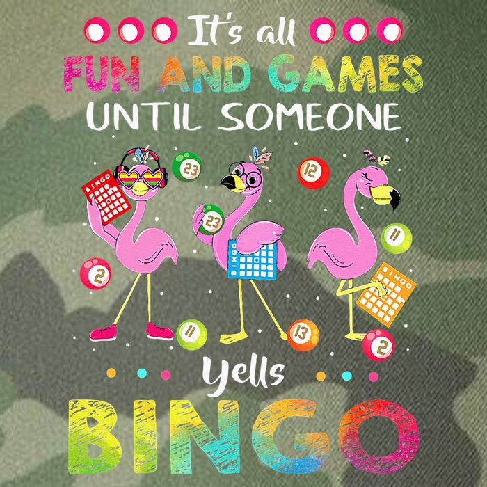 It's All Fun and Games Until Someone Yells Bingo Flamingo Legacy Tie Dye Trucker Hat