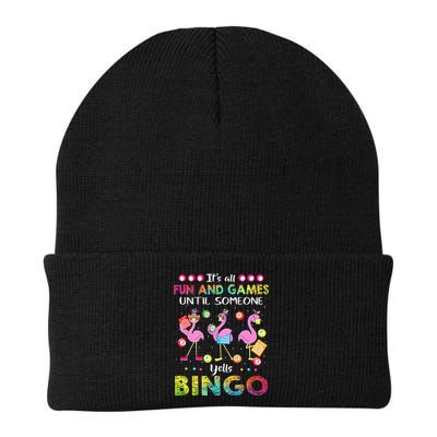 It's All Fun and Games Until Someone Yells Bingo Flamingo Beanie