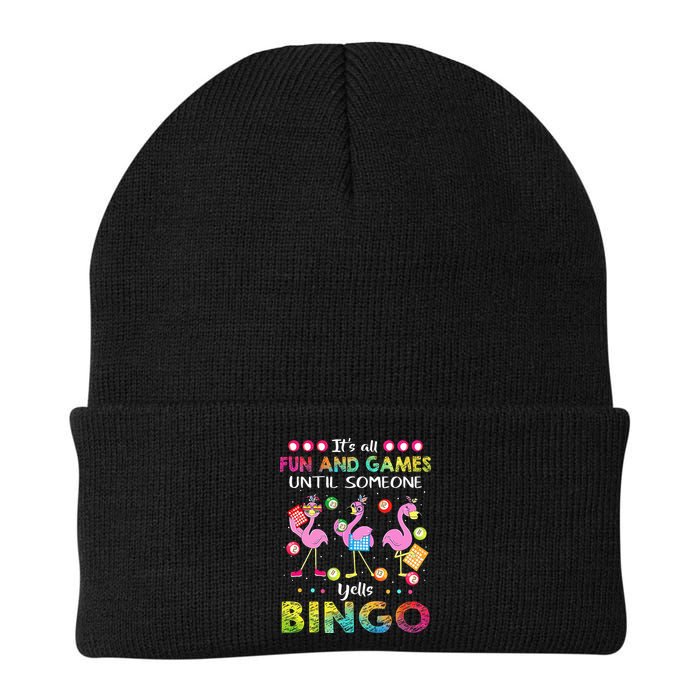 It's All Fun and Games Until Someone Yells Bingo Flamingo Beanie