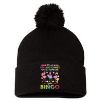 It's All Fun and Games Until Someone Yells Bingo Flamingo Pom Pom 12in Knit Beanie