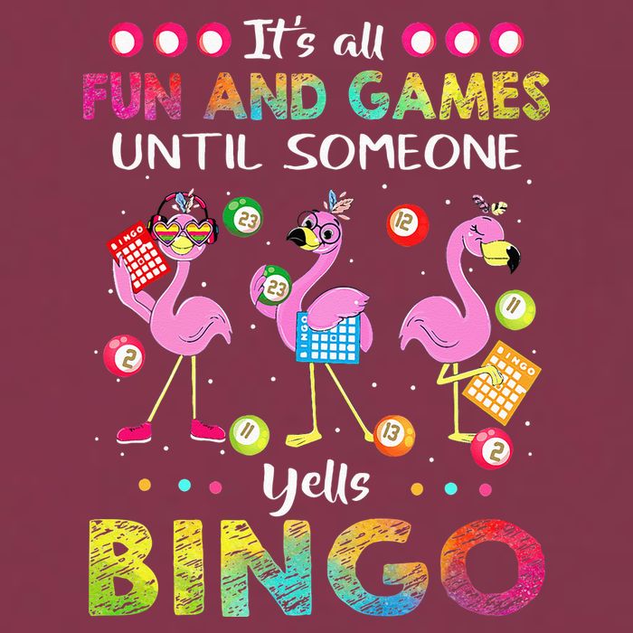 It's All Fun and Games Until Someone Yells Bingo Flamingo 16oz Travel Tumbler