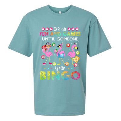 It's All Fun and Games Until Someone Yells Bingo Flamingo Sueded Cloud Jersey T-Shirt