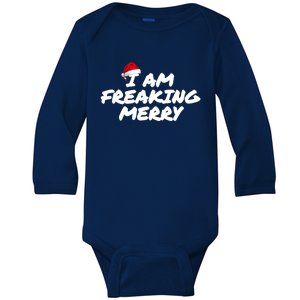 I Am Freaking Merry Christmas Great Gift Baby Long Sleeve Bodysuit