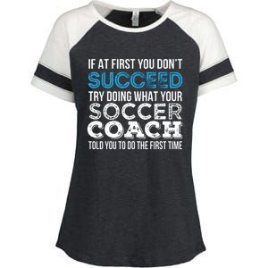 If At First You Dont Succeed Funny Soccer Coach Thank You Enza Ladies Jersey Colorblock Tee