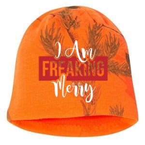 I Am Freaking Merry Christmas Xmas Day Holiday Season Santa Gift Kati - Camo Knit Beanie