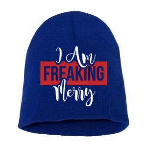 I Am Freaking Merry Christmas Xmas Day Holiday Season Santa Gift Short Acrylic Beanie