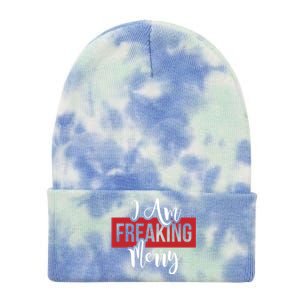 I Am Freaking Merry Christmas Xmas Day Holiday Season Santa Gift Tie Dye 12in Knit Beanie