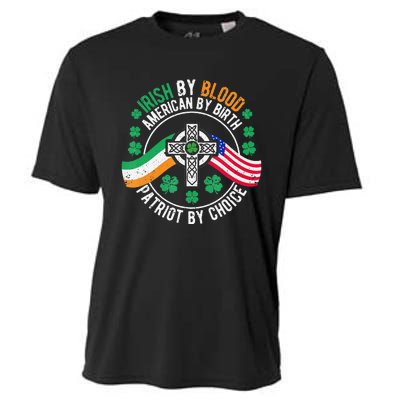 Irish American Flag Celtic Cross Funny St Patrick's Day Cooling Performance Crew T-Shirt