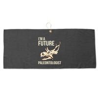 IM A Future Paleontologist Dinosaur Fossil Enthusiast Large Microfiber Waffle Golf Towel