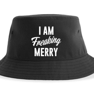I Am Freaking Merry Funny Christmas Naughty Holiday Meaningful Gift Sustainable Bucket Hat