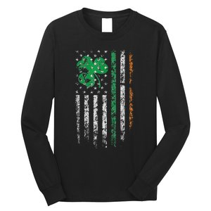 Irish American Flag Ireland St. Patrick's Day Long Sleeve Shirt