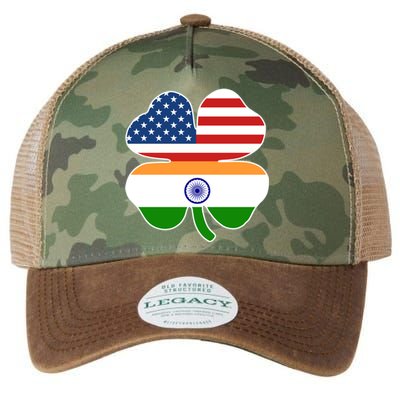 Indian American Flag India Shamrock Namaste St Patricks Day Gift Legacy Tie Dye Trucker Hat