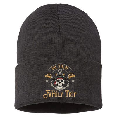 Its A Family Trip Pirate Matching Family Cruise Sustainable Knit Beanie