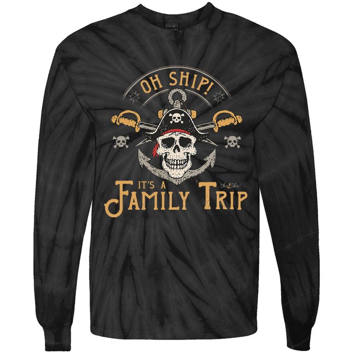 Its A Family Trip Pirate Matching Family Cruise Tie-Dye Long Sleeve Shirt