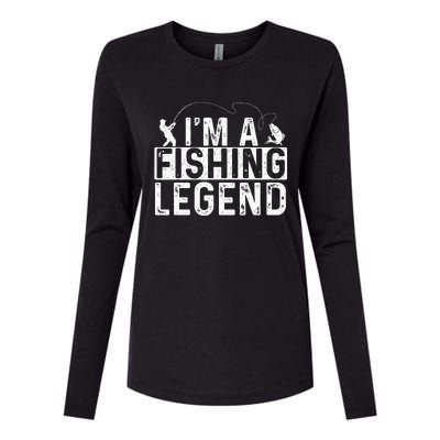 IM A Fishing Legend Fisherman Fish Lover Angling Womens Cotton Relaxed Long Sleeve T-Shirt