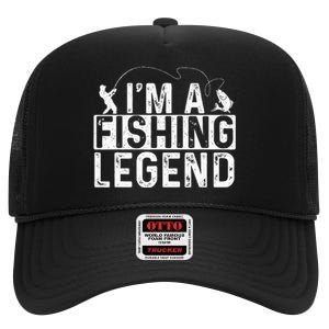 IM A Fishing Legend Fisherman Fish Lover Angling High Crown Mesh Back Trucker Hat