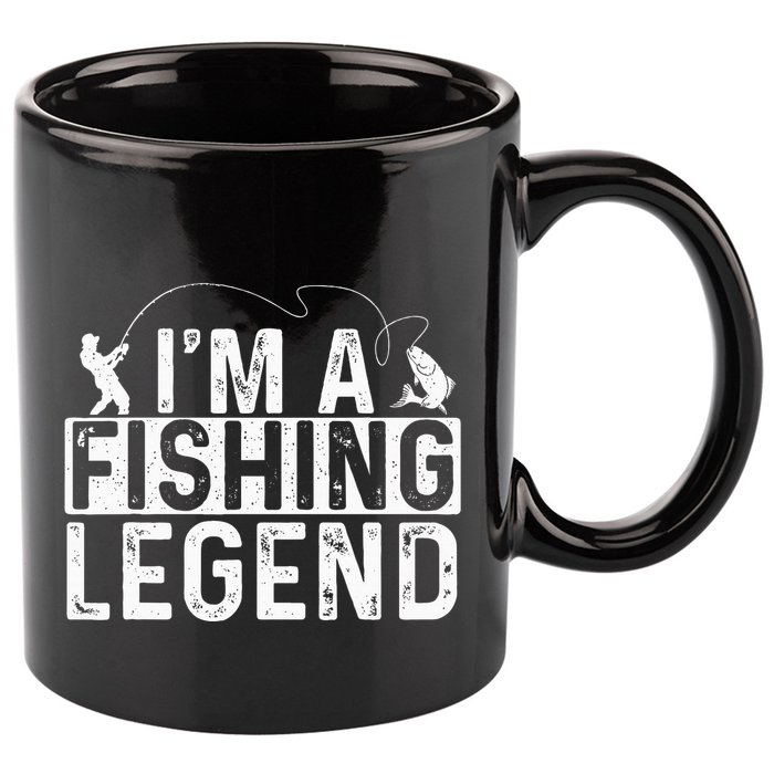 IM A Fishing Legend Fisherman Fish Lover Angling 11oz C Handle Ceramic Mug