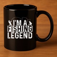 IM A Fishing Legend Fisherman Fish Lover Angling 11oz C Handle Ceramic Mug
