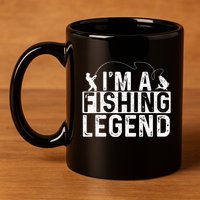 IM A Fishing Legend Fisherman Fish Lover Angling 11oz C Handle Ceramic Mug