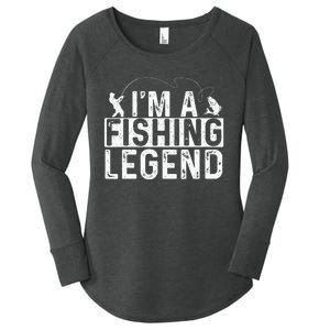 IM A Fishing Legend Fisherman Fish Lover Angling Women's Perfect Tri Tunic Long Sleeve Shirt