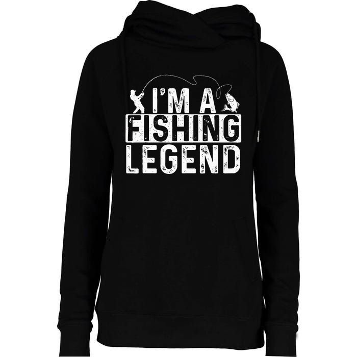 IM A Fishing Legend Fisherman Fish Lover Angling Womens Funnel Neck Pullover Hood