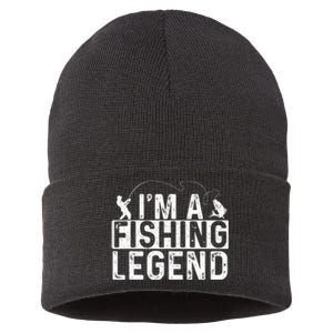 IM A Fishing Legend Fisherman Fish Lover Angling Sustainable Knit Beanie