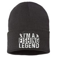 IM A Fishing Legend Fisherman Fish Lover Angling Sustainable Knit Beanie