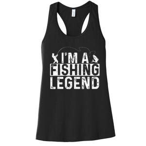 IM A Fishing Legend Fisherman Fish Lover Angling Women's Racerback Tank