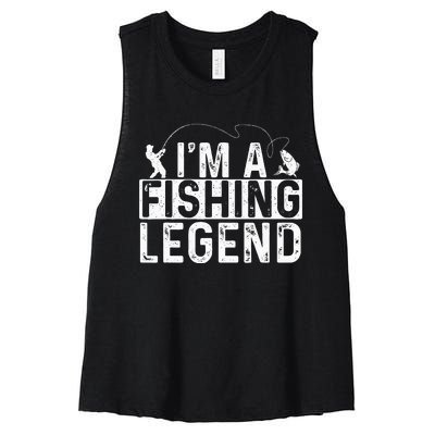 IM A Fishing Legend Fisherman Fish Lover Angling Women's Racerback Cropped Tank