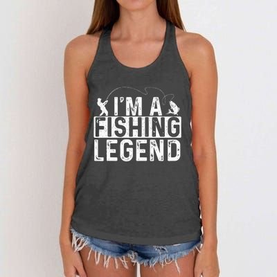 IM A Fishing Legend Fisherman Fish Lover Angling Women's Knotted Racerback Tank