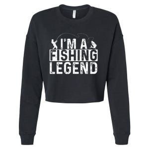 IM A Fishing Legend Fisherman Fish Lover Angling Cropped Pullover Crew