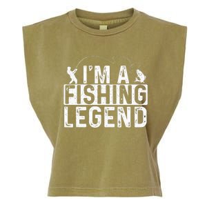 IM A Fishing Legend Fisherman Fish Lover Angling Garment-Dyed Women's Muscle Tee