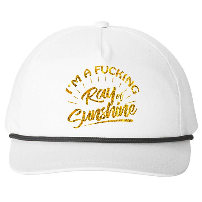 Im A Fucking Ray Of Sunshine Sarcastic Gold Font Snapback Five-Panel Rope Hat