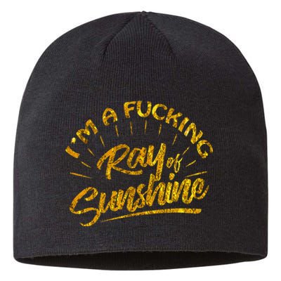 Im A Fucking Ray Of Sunshine Sarcastic Gold Font Sustainable Beanie