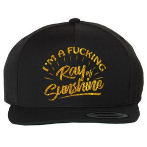 Im A Fucking Ray Of Sunshine Sarcastic Gold Font Wool Snapback Cap