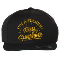 Im A Fucking Ray Of Sunshine Sarcastic Gold Font Wool Snapback Cap