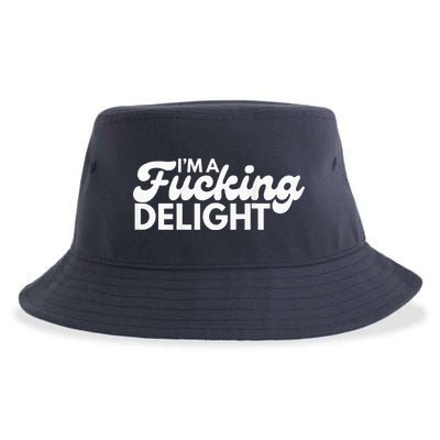 I'm A Fucking Delight Funny Sarcasm (on back) Sustainable Bucket Hat