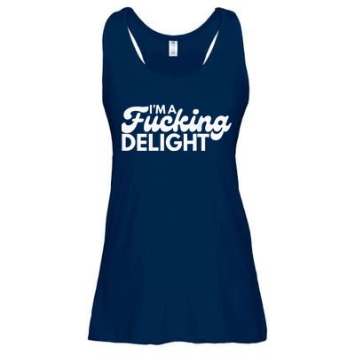 I'm A Fucking Delight Funny Sarcasm (on back) Ladies Essential Flowy Tank