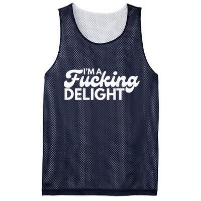 I'm A Fucking Delight Funny Sarcasm (on back) Mesh Reversible Basketball Jersey Tank