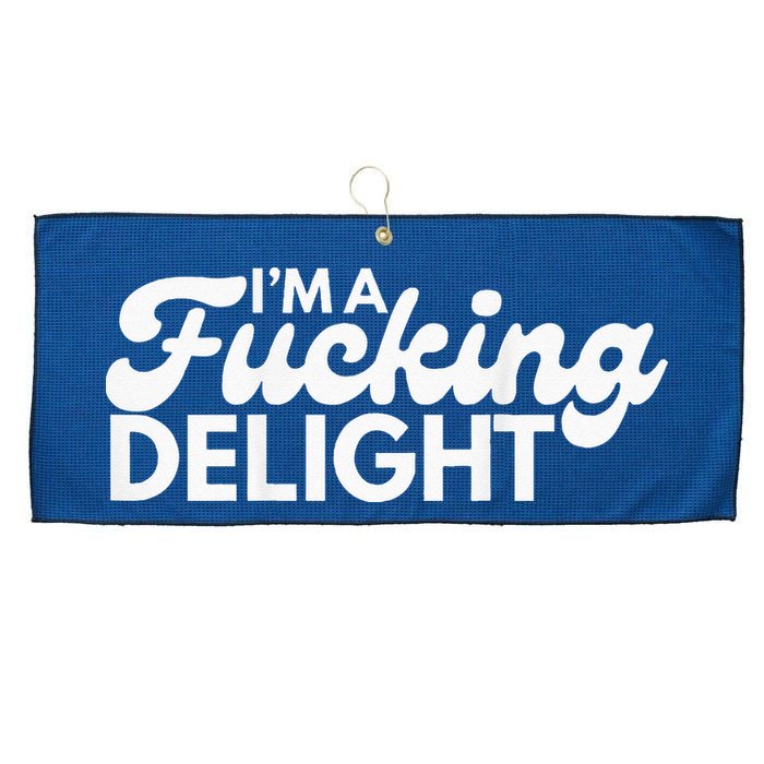 I'm A Fucking Delight Funny Sarcasm (on back) Large Microfiber Waffle Golf Towel