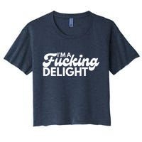 I'm A Fucking Delight Funny Sarcasm (on back) Crop Top