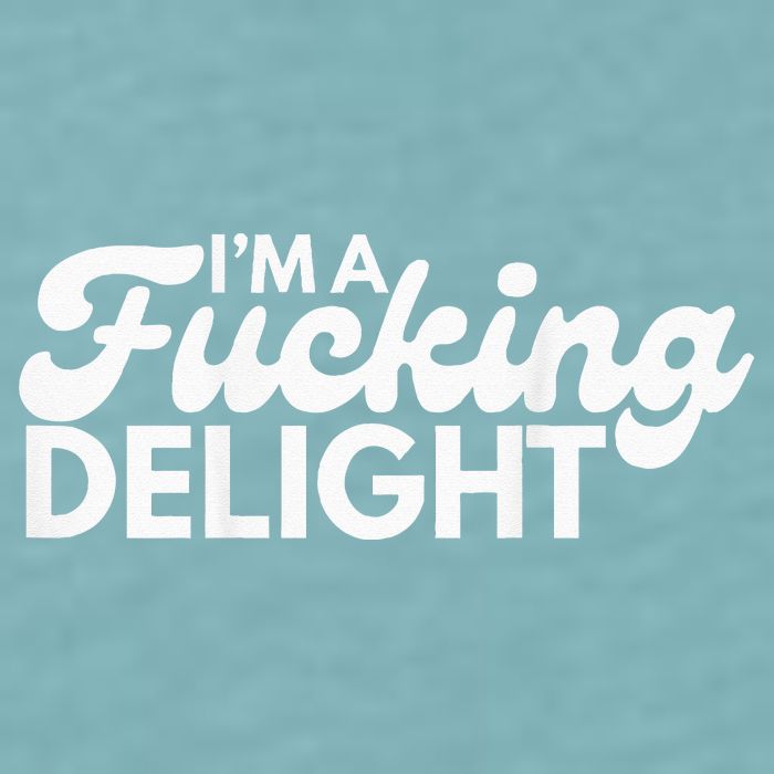 I'm A Fucking Delight Funny Sarcasm (on back) Sueded Cloud Jersey T-Shirt