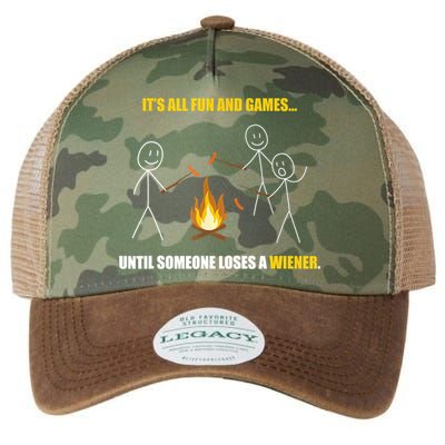 It's All Fun And Games Until Someone Loses A Wiener Gift Legacy Tie Dye Trucker Hat