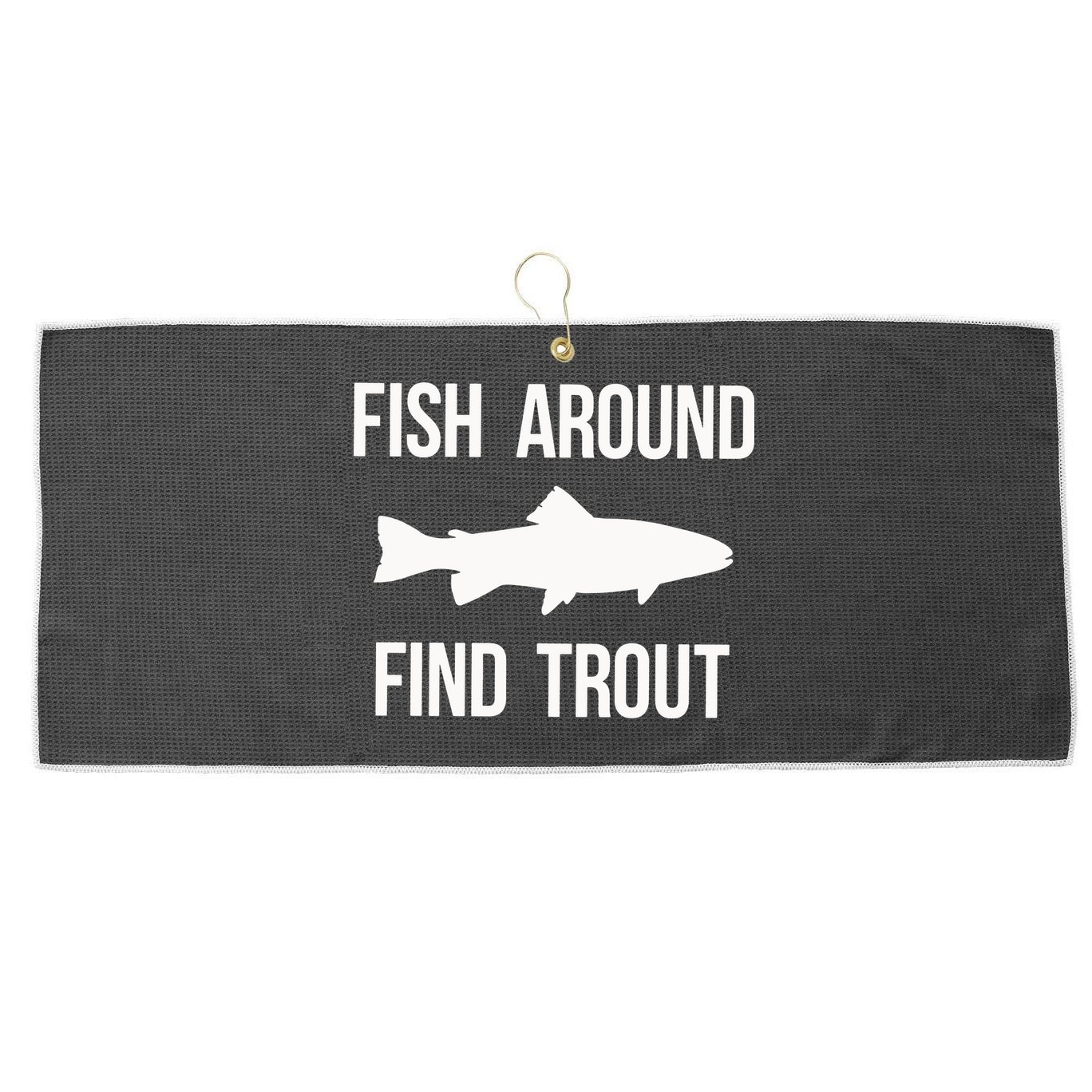 Ish Around Find Trout Large Microfiber Waffle Golf Towel