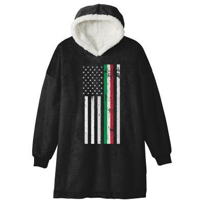 Italian American Flag Italian American Pride Hooded Wearable Blanket