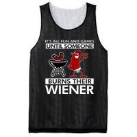 Its All Fun And Games Until Someone Burns Their Wiener Mesh Reversible Basketball Jersey Tank