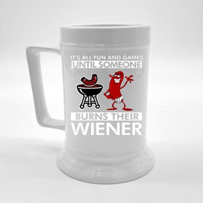 Its All Fun And Games Until Someone Burns Their Wiener Beer Stein