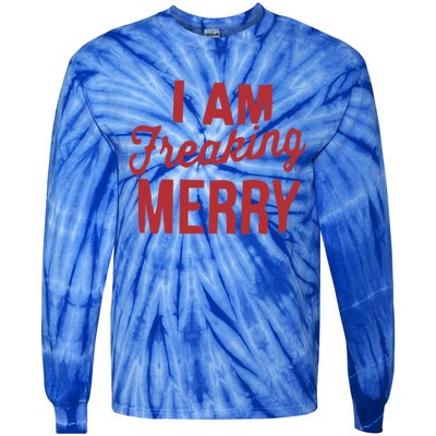 I Am Freaking Merry Xmas Funny Christmas Gift Tie-Dye Long Sleeve Shirt